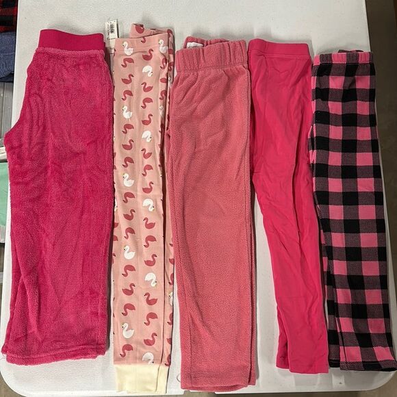 Girls 5X Pants Bundle Sz 5/6 S Pink, Black, White - Picture 1 of 11